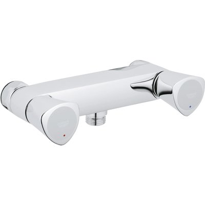 Shower mixer COSTA S, 15 x 21, exposed wall mounting, metal handles, shower outlet 15 x 21, without S connections, chrome ref. 26318001. DIAYTAR NIGERIA redefines convenience with our vast product selection and swift nationwide delivery.