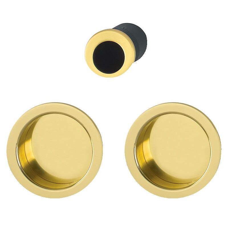 recessed maneuvers round rosette for interior sliding door aluminum polished brass look. DIAYTAR NIGERIA: Where quality products become affordable with our nationwide shipping service.