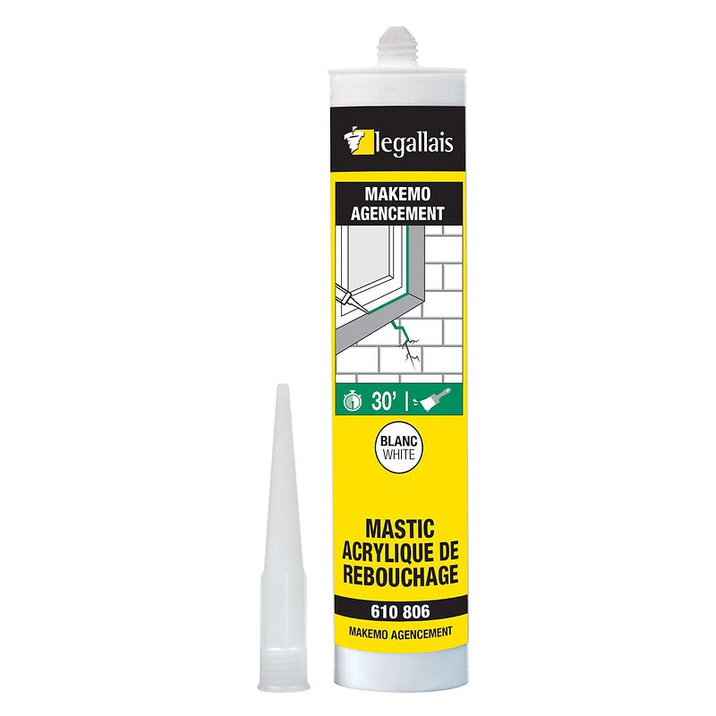 Makemo white acrylic fitting putty in 310 ml cartridge. DIAYTAR NIGERIA: The marketplace that brings affordable products to every Nigerian home in under 8 days.