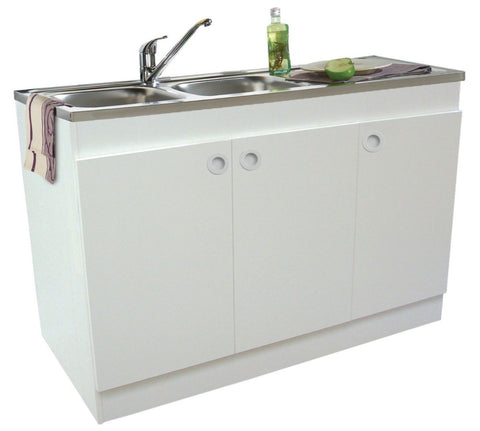 DECLIQ FLOOR under-sink unit. White melamine. 3 Doors ''NEW RECESSED HANDLE'' Ref S13N23120. Your digital marketplace solution, DIAYTAR NIGERIA delivers quality and value within the week.