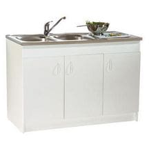 SIM'HYDRO L 120 cm under-sink unit in white hydro melamine. 3 doors ref. S12N43120H. Your trusted e-commerce destination, DIAYTAR NIGERIA offers extensive variety with reliable shipping.