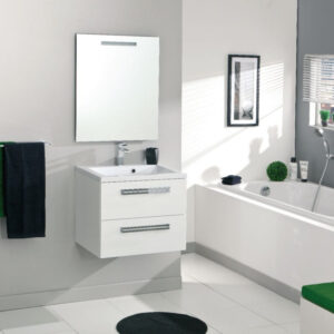 SEDUCTA 60 cm vanity unit, 2 drawers, glossy white. DIAYTAR NIGERIA: Where every shopping need is met with affordable prices and reliable 5-8 day delivery.
