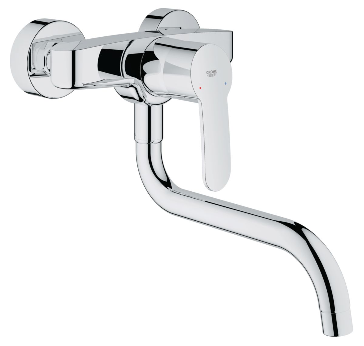 GROHE EUROSTYLE Cosmopolitan single-lever sink mixer, exposed wall mounting, aerator, chrome ref. 33982002. Discover the convenience of DIAYTAR NIGERIA's vast product range delivered affordably in 5-8 days.