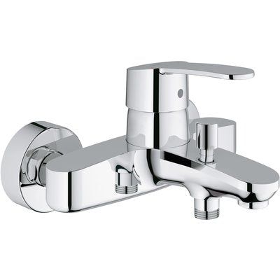 EUROSTYLE Cosmopolitan bath-shower mixer, single lever 15 x 21, exposed wall mounting, S wall connections, chrome ref. 32228002. DIAYTAR NIGERIA delivers what matters - quality, affordability, and prompt nationwide shipping.
