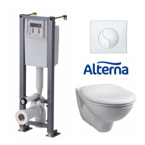 ALTERNA Complete Wall-Hung Toilet Pack. DIAYTAR NIGERIA: Where convenience meets affordability with delivery across Nigeria in under 8 days.