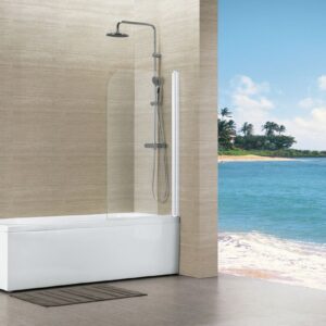ALTERNA Vers eau bathtub screen 80 x 140 cm white profile glass thickness 4 mm, Ref.MP75. DIAYTAR NIGERIA makes quality accessible with our affordable prices and dependable delivery service.