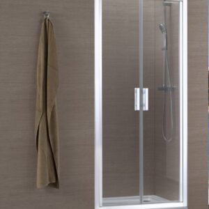 ALTERNA Concerto shower screen front access 2 hinged doors 90 cm white profile transparent glass. Nigeria-Materiels.com is your trusted source for plumbing and electrical supplies. Shop with confidence and ease.