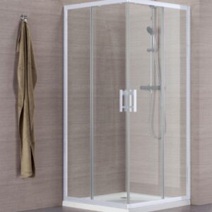 Concerto shower screen sliding corner access L 100 x H 195 cm white profile transparent glass. Your complete shopping solution, DIAYTAR NIGERIA offers extensive variety with budget-friendly delivery.