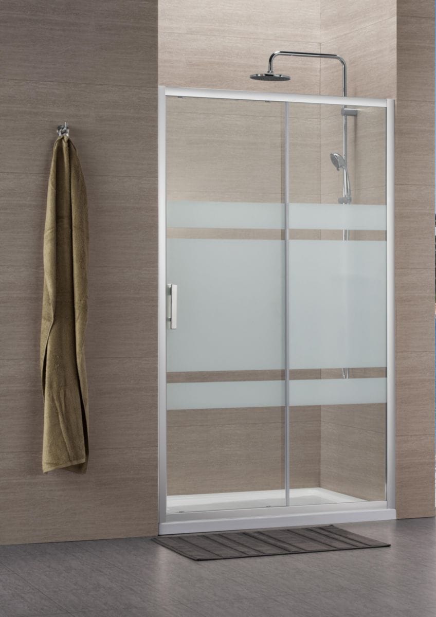 Concerto shower screen, sliding front access, 2 panels, L 120 x H 195 cm, shiny silver profile, screen-printed glass. Shop across categories at DIAYTAR NIGERIA and enjoy budget-friendly nationwide shipping in 5-8 days.