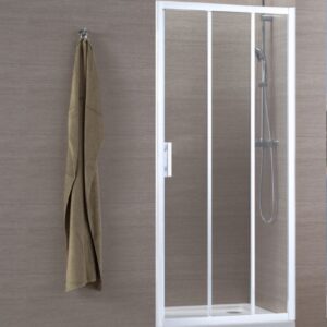 Concerto shower screen front access sliding 3 panels L 90 x H 195 cm white profile transparent glass. DIAYTAR NIGERIA makes quality accessible with our extensive catalog and competitive delivery rates.