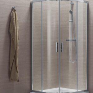 Concerto quarter circle sliding shower screen L 90 x H 195 cm shiny silver profile transparent glass. Shop confidently with DIAYTAR NIGERIA's vast product range and budget-friendly nationwide shipping.