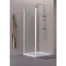 Concerto shower screen fixed return L 80 x H 195 cm white profile transparent glass. Discover the perfect shopping experience with DIAYTAR NIGERIA's vast selection and prompt delivery service.