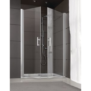 JAZZ shower screen + 70 cm saloon-style swing doors in matt silver transparent glass Ref. L13JPB07030. Shop with purpose at DIAYTAR NIGERIA and receive your purchases at unbeatable prices within the week.