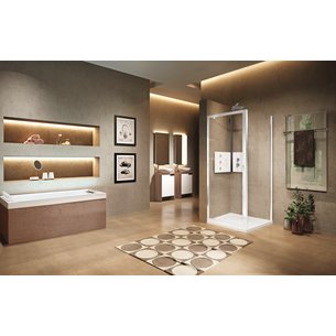 Shower screen lunes 2.0 fixed panel 78 extendable 78 - 84 cm in white tempered glass ref. LUNF78-1A. Discover a new way to shop with DIAYTAR NIGERIA's comprehensive marketplace and quick delivery options.