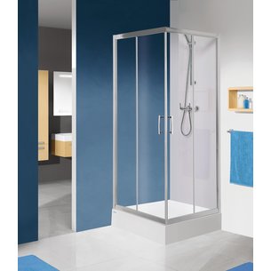 TYXO shower screen corner sliding door 80 x 80 transparent glass shiny silver Ref. L13TX600133. DIAYTAR NIGERIA revolutionizes online retail with our extensive selection and dependable shipping service.