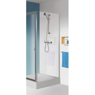 TYXO fixed shower screen 90 transparent glass shiny silver profile Ref. L13TX609033. DIAYTAR NIGERIA: Where convenience meets affordability with delivery across Nigeria in under 8 days.