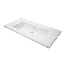 CONCERTO2 90 cm synthetic washbasin plan with centered basin. Your shopping journey simplified with DIAYTAR NIGERIA's vast selection and budget-friendly shipping.
