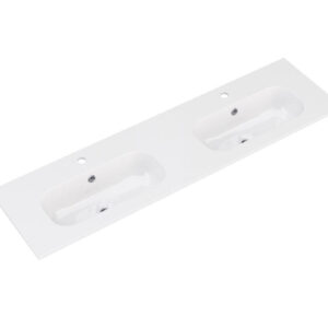 ALTERNA 140cm PLENITUDE double basin synthetic washbasin Depth 38cm. DIAYTAR NIGERIA transforms desires into deliveries with our affordable prices and dependable shipping.