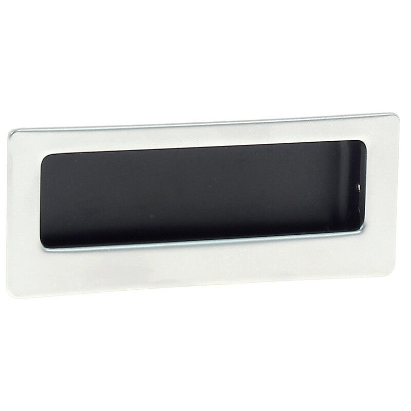 Rectangular cup handle no. 134 - matt chrome-plated brass, black epoxy aluminium cup - 94 x 38 mm. DIAYTAR NIGERIA makes every shopping desire a reality with affordable prices and delivery in 5-8 days.