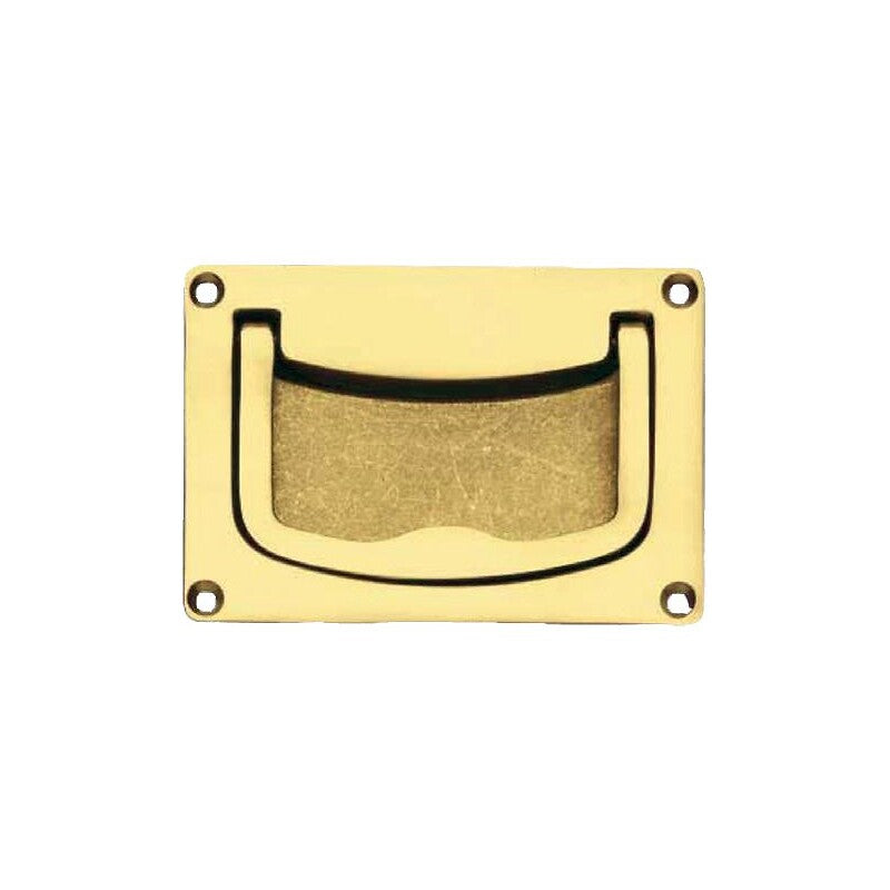 Rectangular recessed brass handle - 75 x 50 mm - polished varnished finish. Experience retail therapy without the financial stress at DIAYTAR NIGERIA's affordable e-commerce platform.