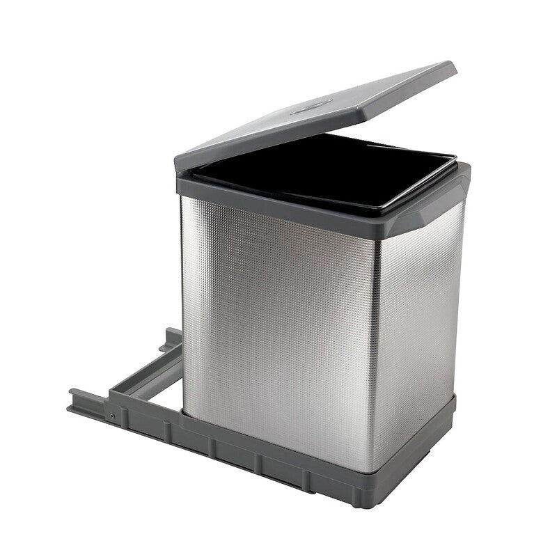 TOWER manual opening trash can - aluminum bin cladding - fixing on the bottom of the cabinet - 17 liter bin. DIAYTAR NIGERIA: Where quality meets accessibility with affordable prices and prompt shipping.