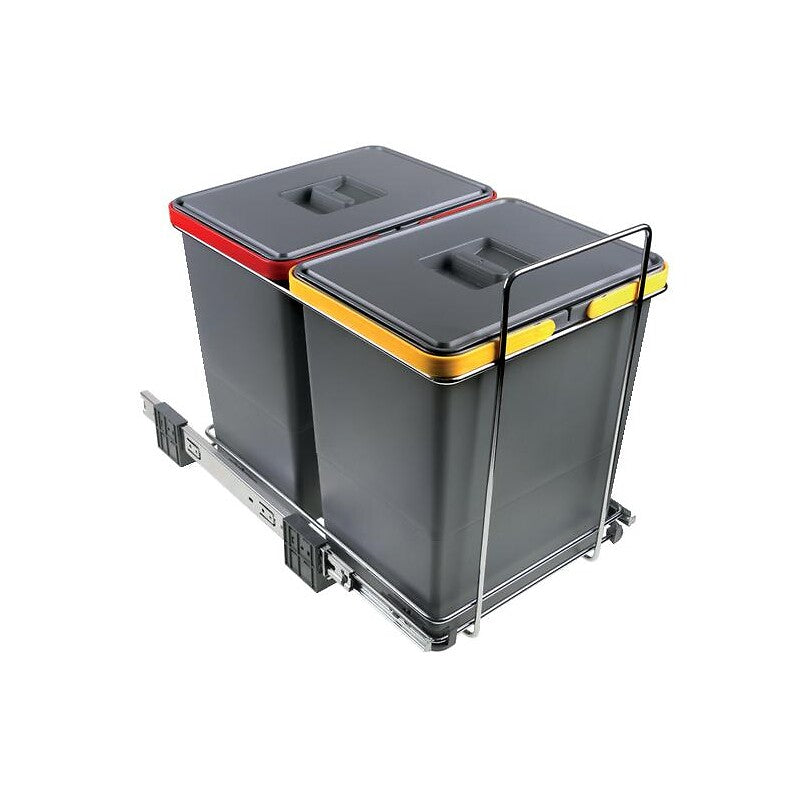 Under-sink sorting bin with 2 bins - 2 x 24 litres - base of cabinet fixing - chrome wire - anthracite basket. DIAYTAR NIGERIA promises affordability and variety with every purchase, delivered in 5-8 days.