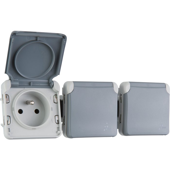 3x2P+T horizontal pre-wired sockets - grey - 16 A - 250 V - Ref.069564. Experience the ease of modern shopping with DIAYTAR NIGERIA's comprehensive platform and quick delivery.