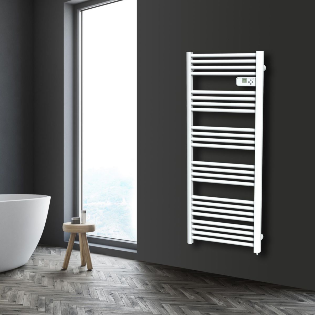 ALTERNA programmable electric towel radiator 750W 1365x545mm round tube Ref. DDD750WT151DA. DIAYTAR NIGERIA: Where thousands of products meet affordable prices and reliable 5-8 day delivery.