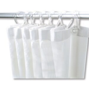 DELABIE shower curtain with 8 plastic carabiners, height 1.80 m, width 1.20 m, white PVC ref. 382. Experience the power of choice with DIAYTAR NIGERIA's extensive catalog and reliable delivery service.