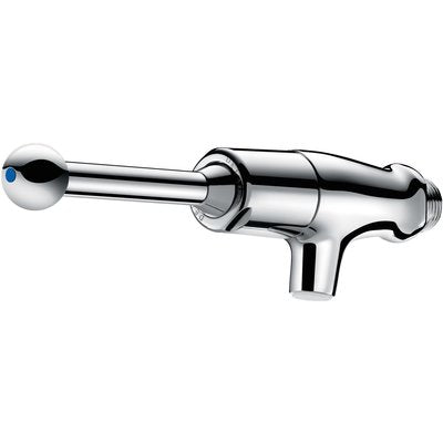 Tempostop wall-mounted timed tap for washbasin with ergonomic push-lever control, flow rate 4 litres per minute, jet aerator: ref. 746410. Experience the DIAYTAR difference with our vast product selection and delivery within 5-8 days.