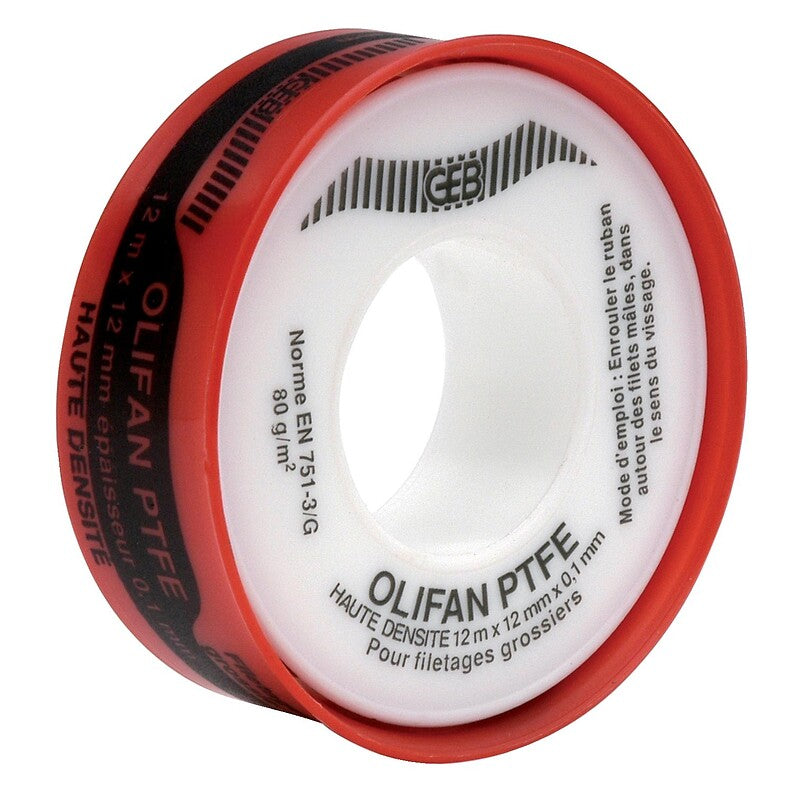 High density PTFE tape for sealing threaded connections, width 12 mm x thickness 0.10 mm, 12 m roll. DIAYTAR NIGERIA makes every purchase count with our affordable prices and reliable 5-8 day shipping.