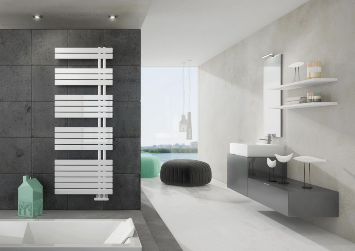 Concerto asymmetric hot water towel dryer Height: 1754 MM. Width: 550 mm. Color: white 760 Watts. Discover the perfect shopping balance at DIAYTAR NIGERIA with competitive prices and prompt delivery.
