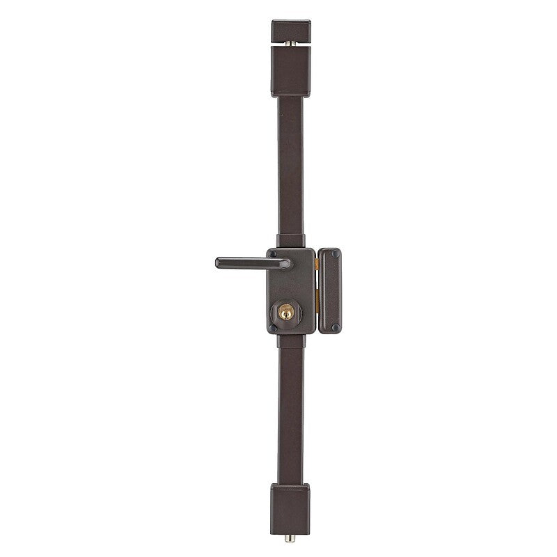 3-point surface-mounted lock with round cylinder, vertical Beluga type, left-hand mortise, dark brown color. Unlock a world of affordable products with DIAYTAR NIGERIA's expansive e-commerce platform.