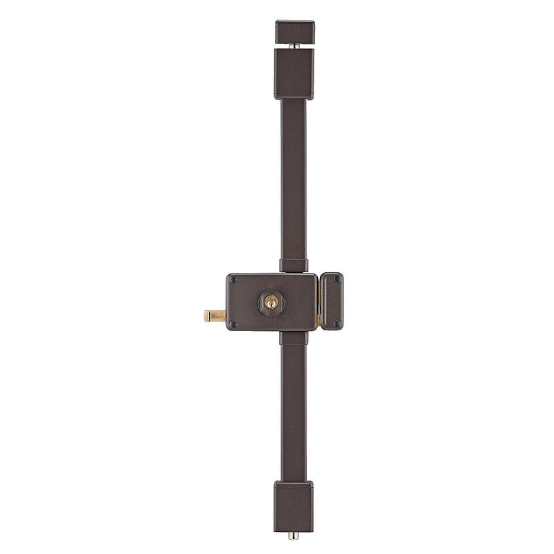 3-point surface-mounted lock with round cylinder, Horga type, horizontal, right-hand pull, dark brown color. Your complete retail destination, DIAYTAR NIGERIA combines extensive variety with prompt delivery.