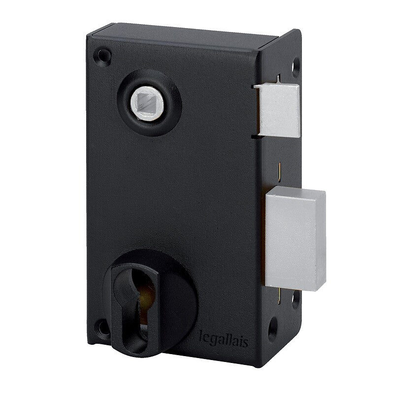 Saint Pierre vertical European cylinder lock with mortise, black color, left hand. Discover why millions choose DIAYTAR for affordable online shopping with delivery in just 5-8 days.