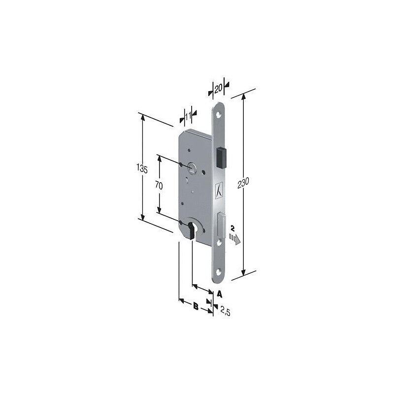 Mortise lock with magnetic bolt B France key I 50 mm axle. Experience the convenience of one-stop shopping with
