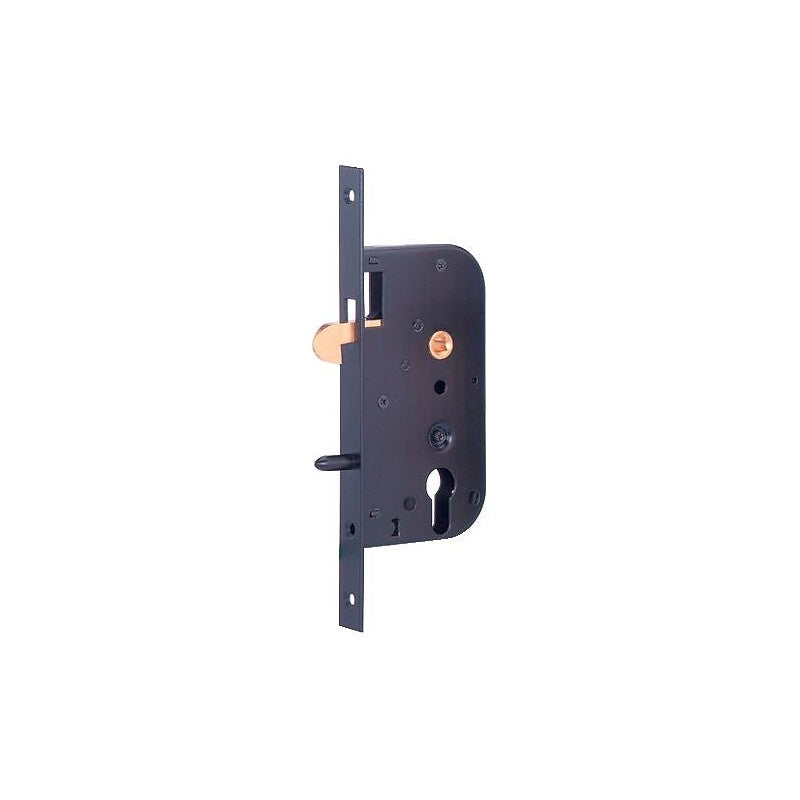 Mortise lock with European cylinder and 50 mm axle, black faceplate with round ends. Experience retail therapy without the financial stress at DIAYTAR NIGERIA's budget-friendly marketplace.