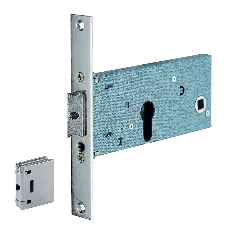 Horizontal mortise lock, 150 x 64 mm box, 22 mm faceplate, 70 mm axle, 67 mm center distance, cylinder and roller. DIAYTAR NIGERIA transforms dreams into deliveries with our affordable prices and 5-8 day shipping.