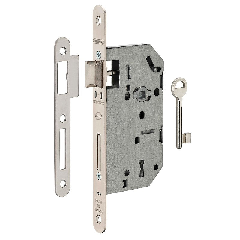 NF mortise lock type Monomax 50 mm axle L key nickel-plated faceplate with strike plate. DIAYTAR NIGERIA combines affordability, variety, and convenience with nationwide delivery services.
