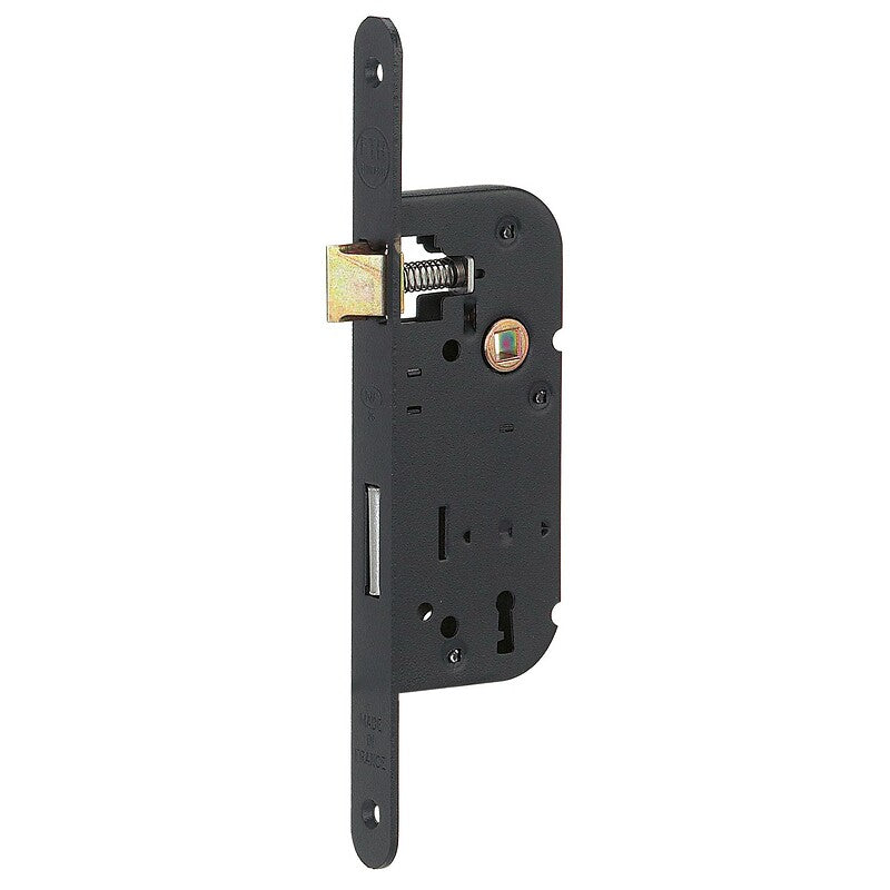 Mortise lock with half-turn bolt and deadbolt with grooves, 40 mm axle, round end faceplate, left hand - 51 502. Discover the joy of online shopping with DIAYTAR NIGERIA's budget-friendly prices and reliable shipping.