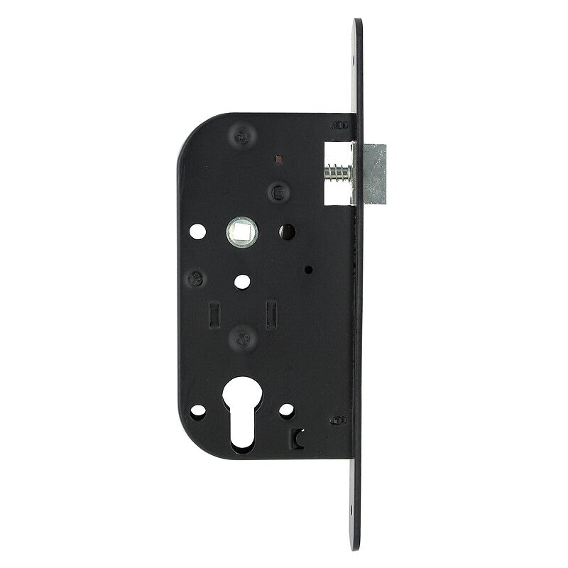 Mortise lock with half-turn bolt and deadbolt with 50 mm axis cylinder Left - Black faceplate with round ends - Similar. DIAYTAR NIGERIA: Where affordability and variety come together with nationwide 5-8 day delivery.