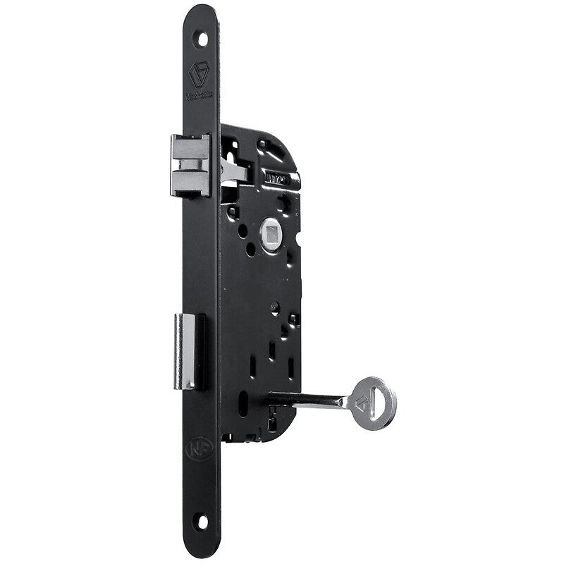Mortise lock with half-turn bolt and deadbolt with grooves, 40 mm axle - Round end faceplate, right hand - D 25. Shop with ease at DIAYTAR NIGERIA, Nigeria's premier e-commerce platform offering budget-friendly shipping.
