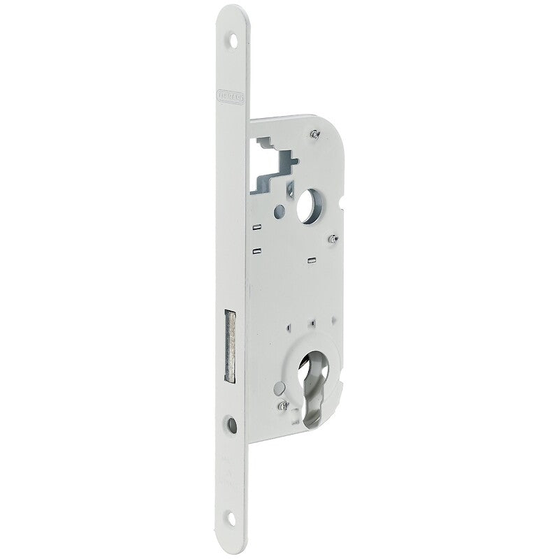 Small 135 mm mortise lock, 40 mm axle, deadbolt only, reversible key I, white color. Experience shopping without compromise at DIAYTAR NIGERIA, with vast selection and quick delivery.