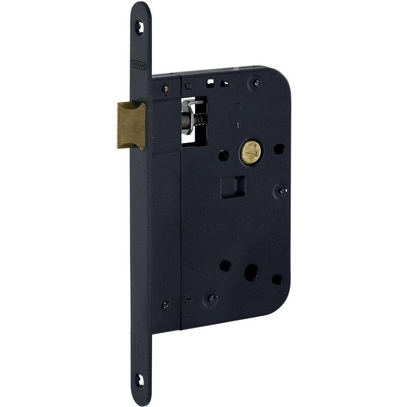 XL mortise lock, latch, 60 mm axle, round end face, black color, reversible, with strike plate. Your trusted marketplace, DIAYTAR NIGERIA offers comprehensive selection with budget-friendly delivery.