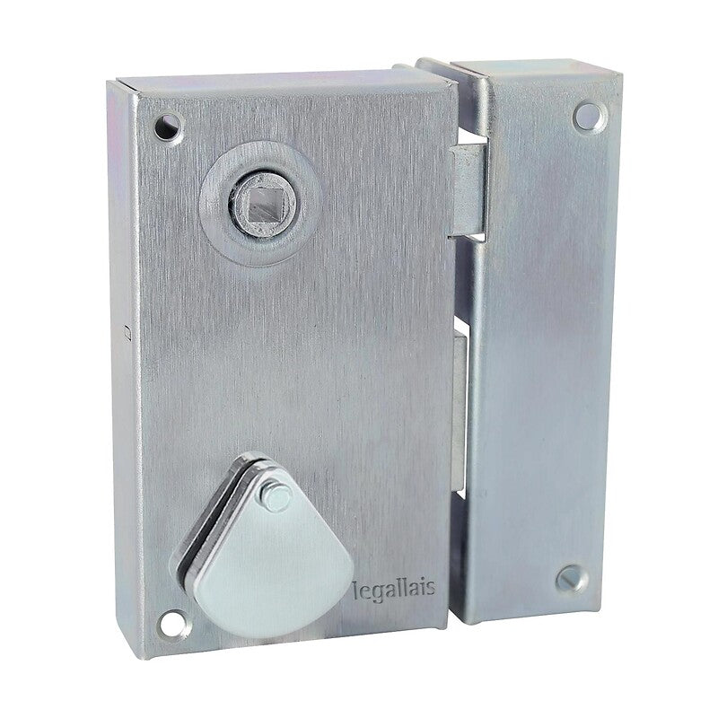 Saint Pierre zinc-plated vertical surface-mounted gate lock with 4 key grooves, right-hand mortise. DIAYTAR NIGERIA: Where shopping meets satisfaction with affordable prices and prompt delivery services.