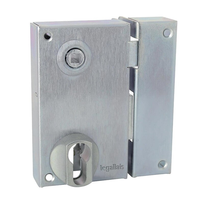 Saint Pierre type surface-mounted gate lock, white zinc-plated steel, vertical, right-hand mortise. Your complete shopping solution, DIAYTAR NIGERIA offers extensive choice with competitive prices and delivery.