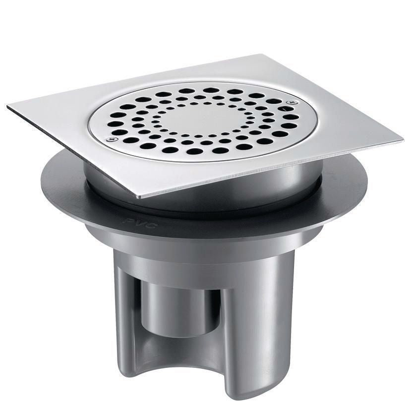Floor drain 150x150 with adjustable height up to 85mm stainless steel grid PVC body Ref: 683001. Shop smart, shop DIAYTAR - Nigeria's most affordable e-commerce platform with nationwide delivery.