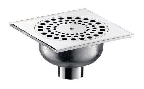 Recessed floor drain for shower rooms or sloped gutters in chrome-plated brass 140x140 for 20mm water seal outlet diameter 40 H 78 Ref: 684000. DIAYTAR NIGERIA: Your trusted e-commerce partner with extensive product choices and affordable delivery.