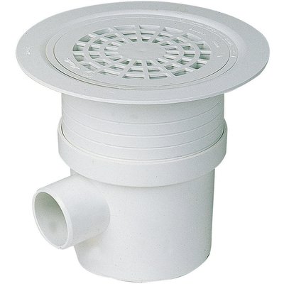 Plastic floor drain + grid - SITAR - white PVC - Ø 50/63/50 mm - H. 125/175 mm. DIAYTAR NIGERIA: Where value shopping meets reliable 5-8 day delivery across the nation.