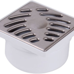 Vertical outlet siphon + grid - SIHJ10I - PVC + stainless steel - Ø 50/40 mm - 100x100x57 mm. DIAYTAR NIGERIA: Making online shopping accessible with affordable prices and nationwide delivery service.